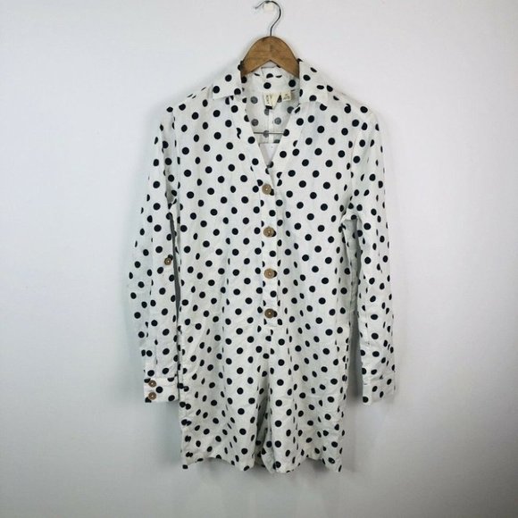 Roxy BNWT Sound Of Goodbye Dots Long Sleeve Play Suit Women's Size S RRP $99.99 - Picture 5 of 12